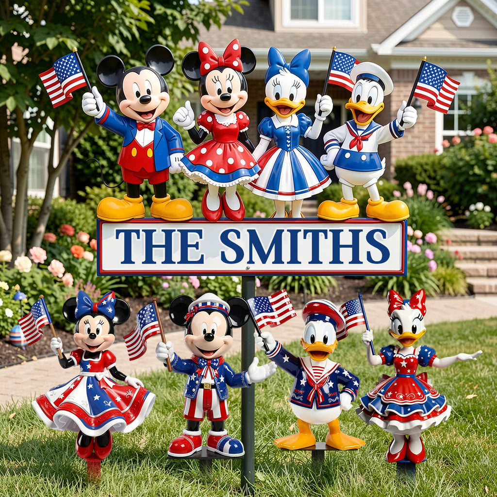 Personalized Independence Day Acrylic Stake & Metal Sign for Family Acrylic Stake & Metal Sign GradoCreations