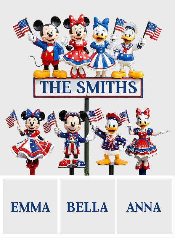 Personalized Independence Day Acrylic Stake & Metal Sign for Family Acrylic Stake & Metal Sign GradoCreations