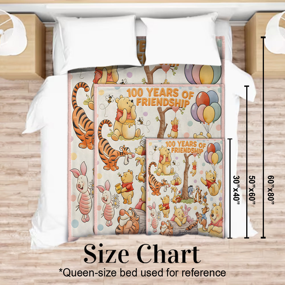 Personalized Flannel Mouse Blanket with Bear Friends for Kids Blanket GradoCreations