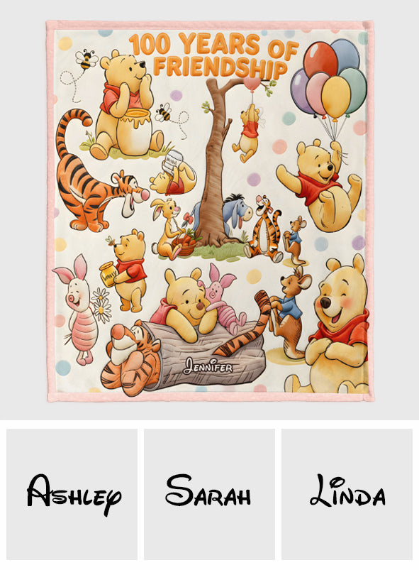 Personalized Flannel Mouse Blanket with Bear Friends for Kids Blanket GradoCreations