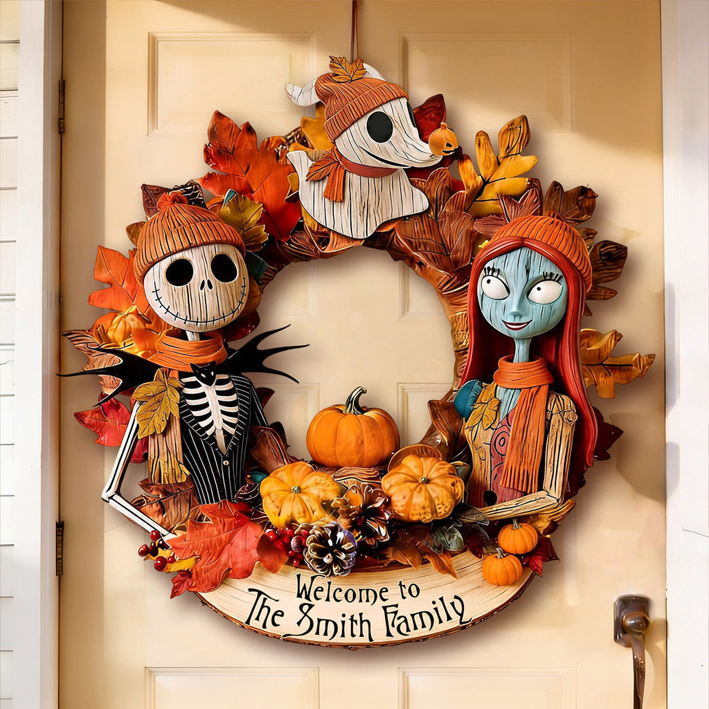 Personalized Nightmare Before Christmas Wood Sign Gift for Family Wood Sign GradoCreations