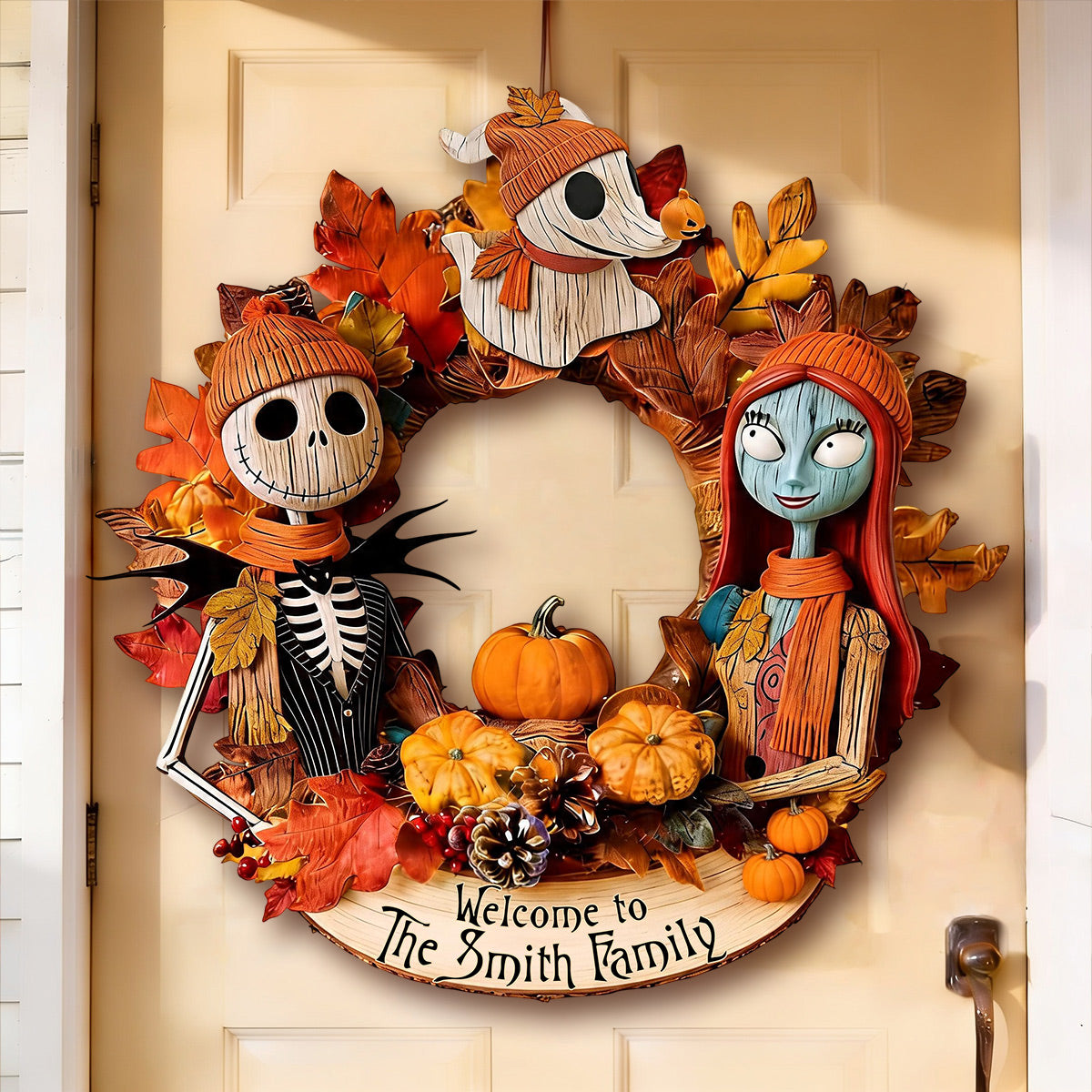 Personalized Nightmare Before Christmas Wood Sign Gift for Family Wood Sign GradoCreations