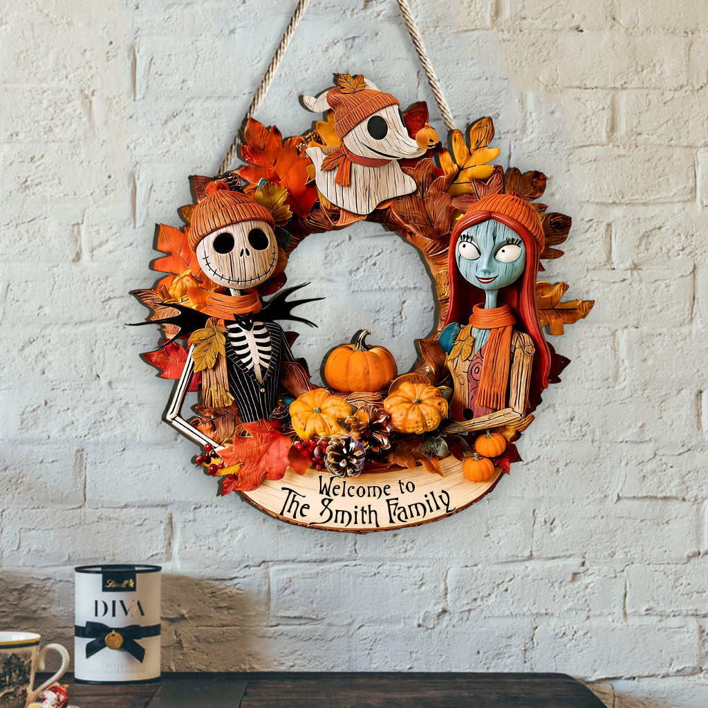 Personalized Nightmare Before Christmas Wood Sign Gift for Family Wood Sign GradoCreations