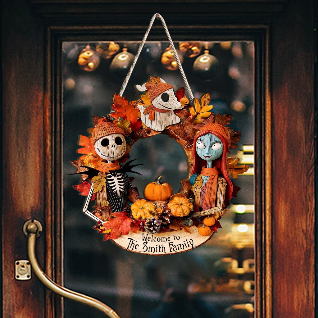 Personalized Nightmare Before Christmas Wood Sign Gift for Family Wood Sign GradoCreations