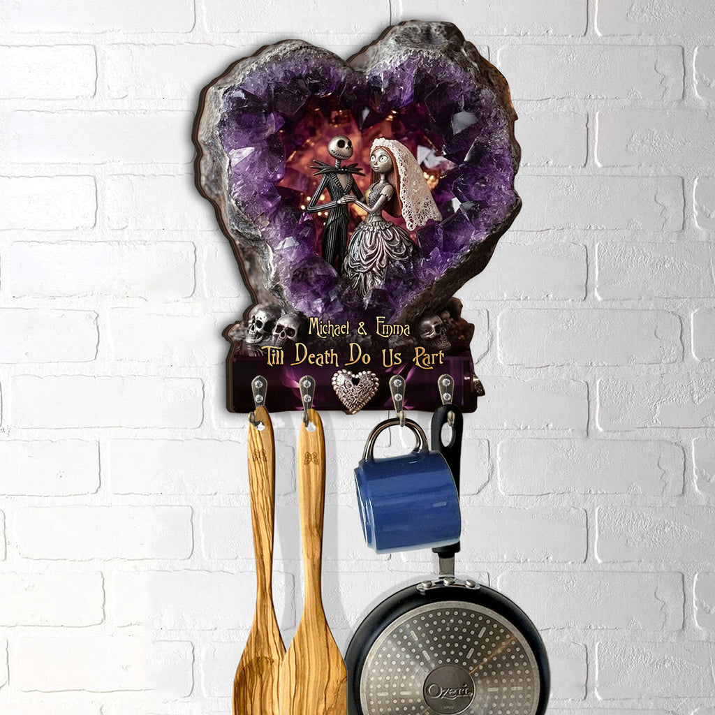 Personalized Spooky Couple Key Rack Custom Gift for Wedding Custom Shaped Key Rack GradoCreations