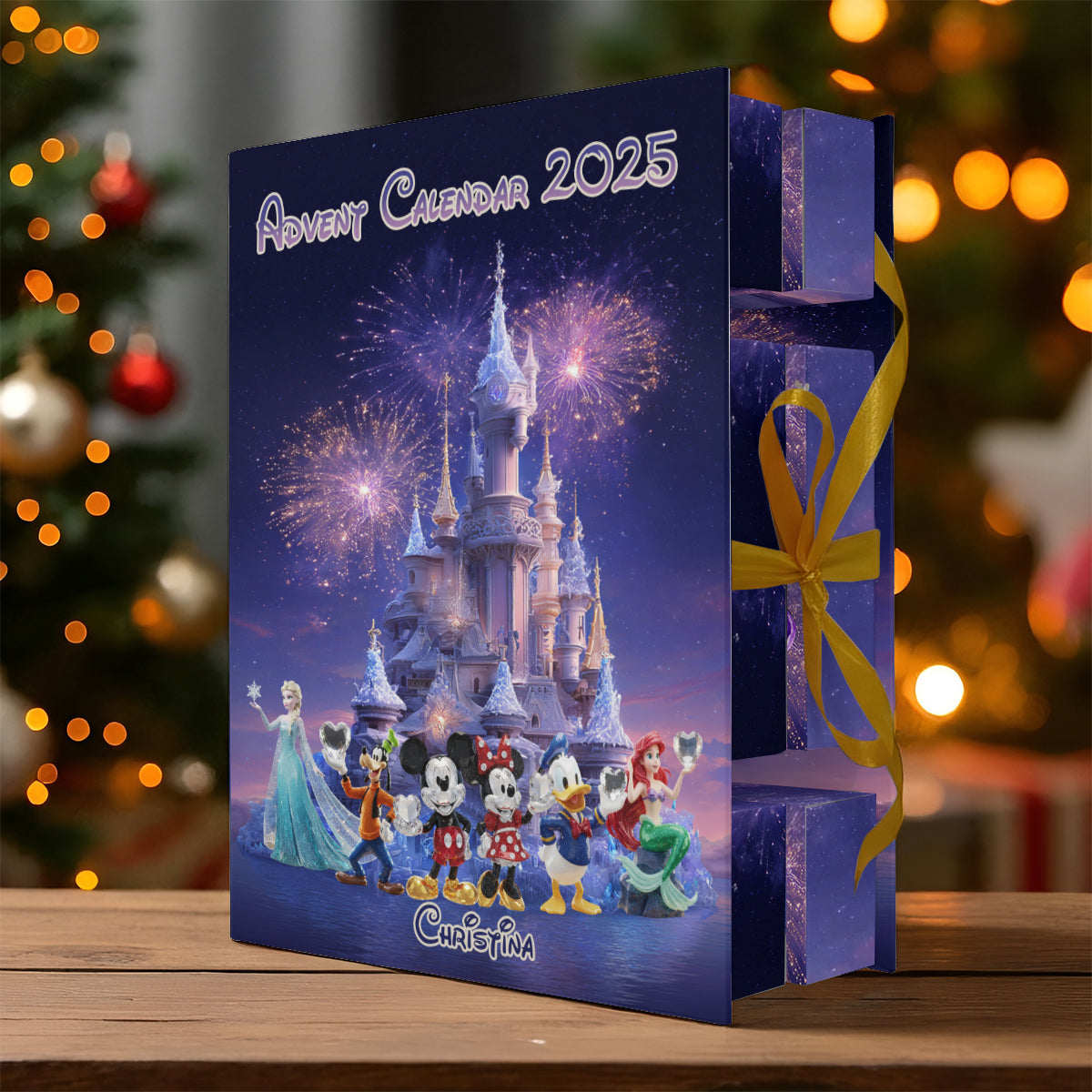 Personalized Advent Calendar with Custom Ornaments for Christmas Folded Advent Calendar With Ornaments GradoCreations