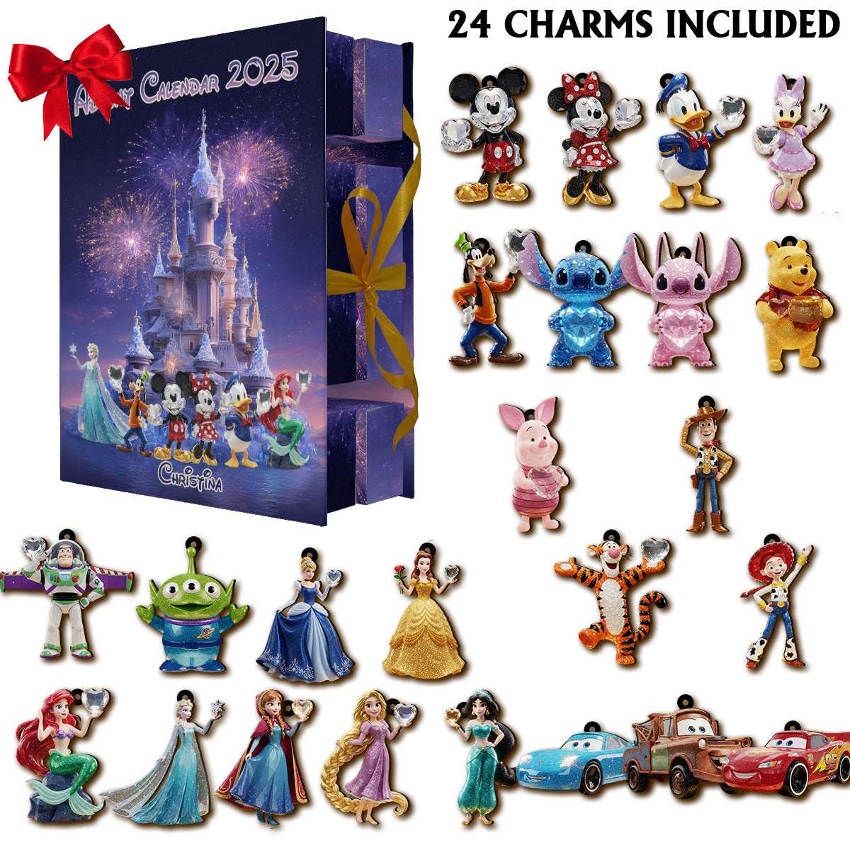 Personalized Advent Calendar with Custom Ornaments for Christmas Folded Advent Calendar With Ornaments GradoCreations