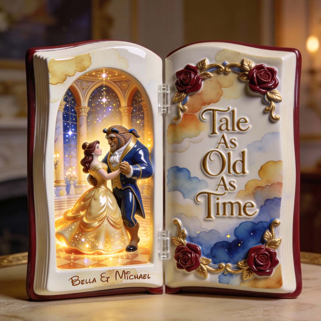 Personalized Acrylic Diptych Beauty and the Beast Art Gift Acrylic Diptych GradoCreations