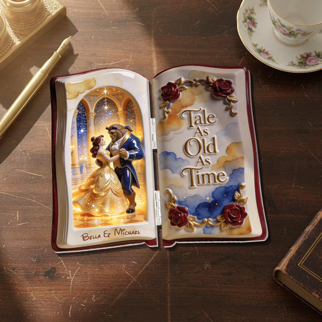 Personalized Acrylic Diptych Beauty and the Beast Art Gift Acrylic Diptych GradoCreations