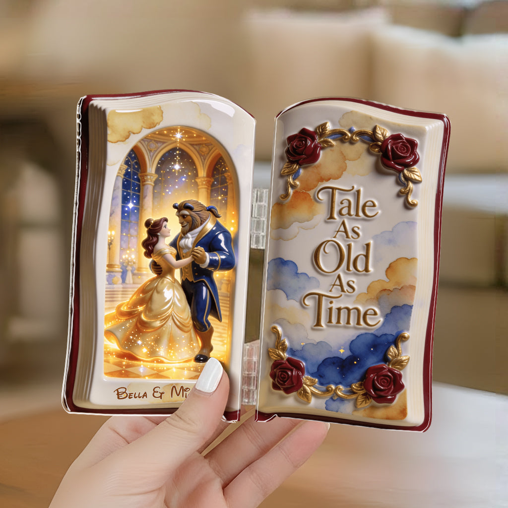 Personalized Acrylic Diptych Beauty and the Beast Art Gift Acrylic Diptych GradoCreations