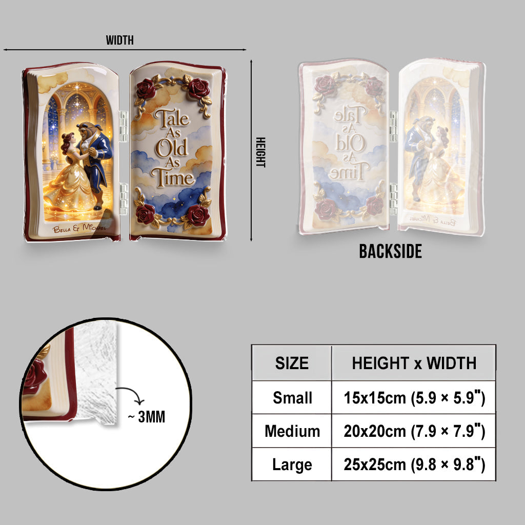 Personalized Acrylic Diptych Beauty and the Beast Art Gift Acrylic Diptych GradoCreations