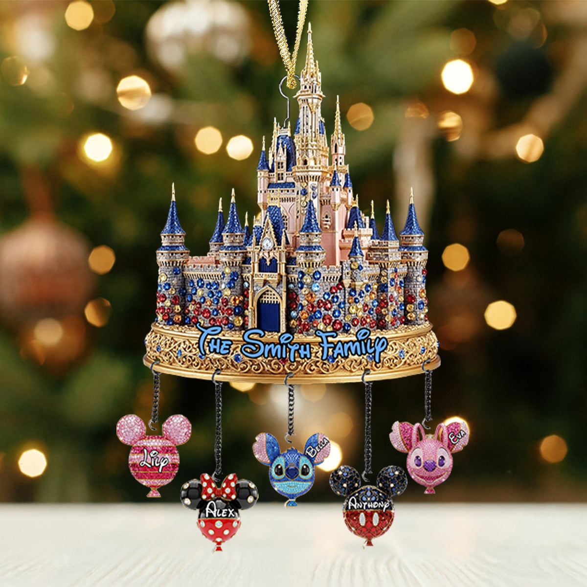 Personalized Magical Castle Family Ornament with Custom Charms Ornament With Charm GradoCreations