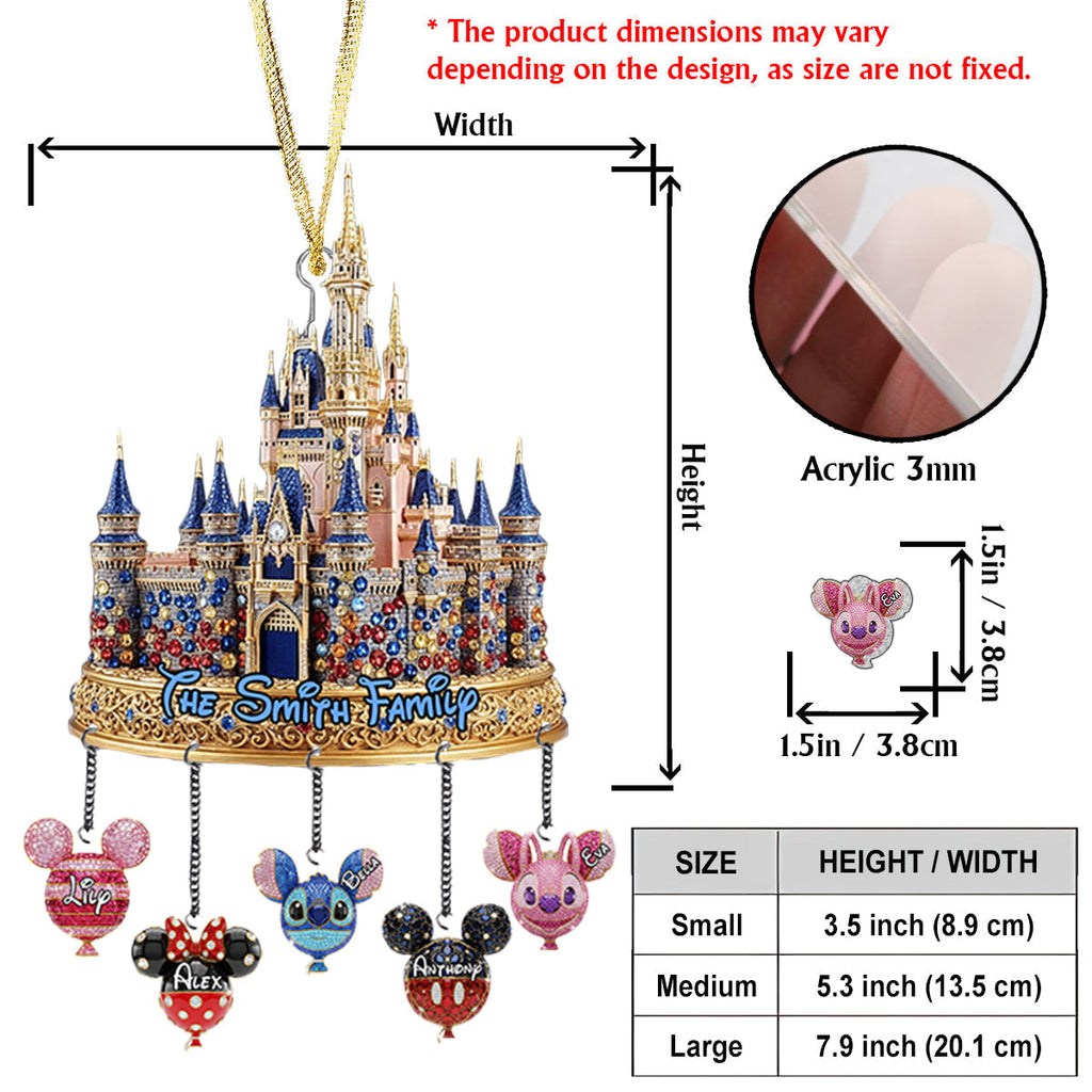 Personalized Magical Castle Family Ornament with Custom Charms Ornament With Charm GradoCreations