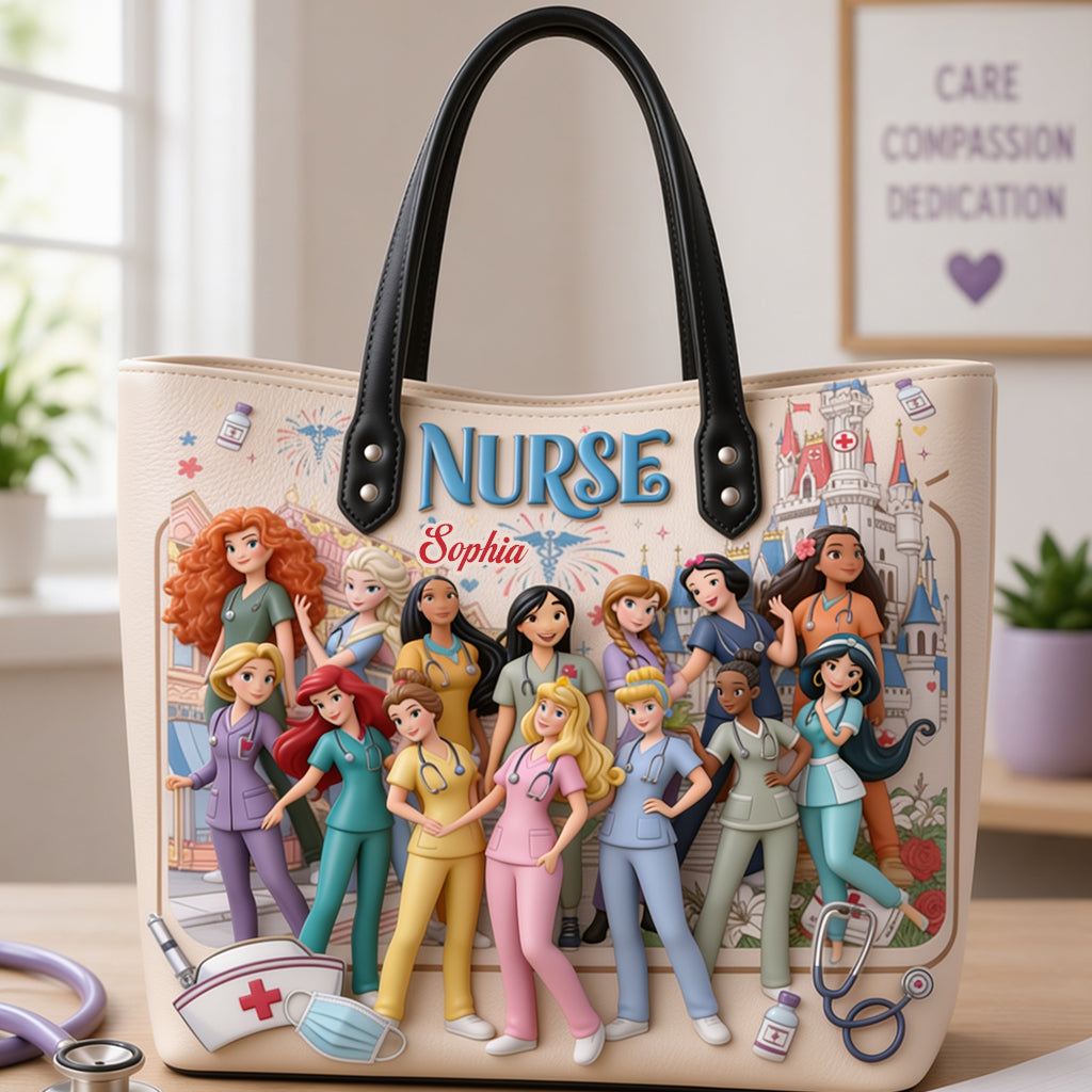 Personalized Nurse Tote Bag with Custom Name Gift for Nurse Leather Bag GradoCreations