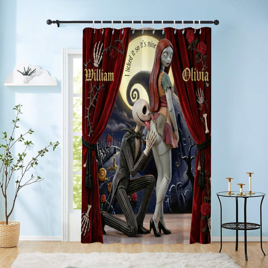 Personalized Nightmare Blackout Curtains Custom Name Set Window Curtains GradoCreations