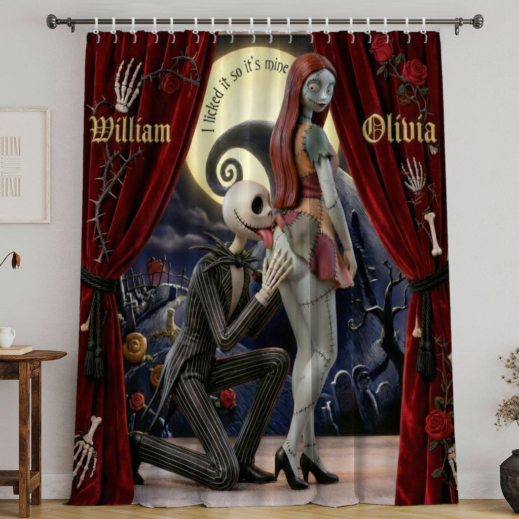 Personalized Nightmare Blackout Curtains Custom Name Set Window Curtains GradoCreations