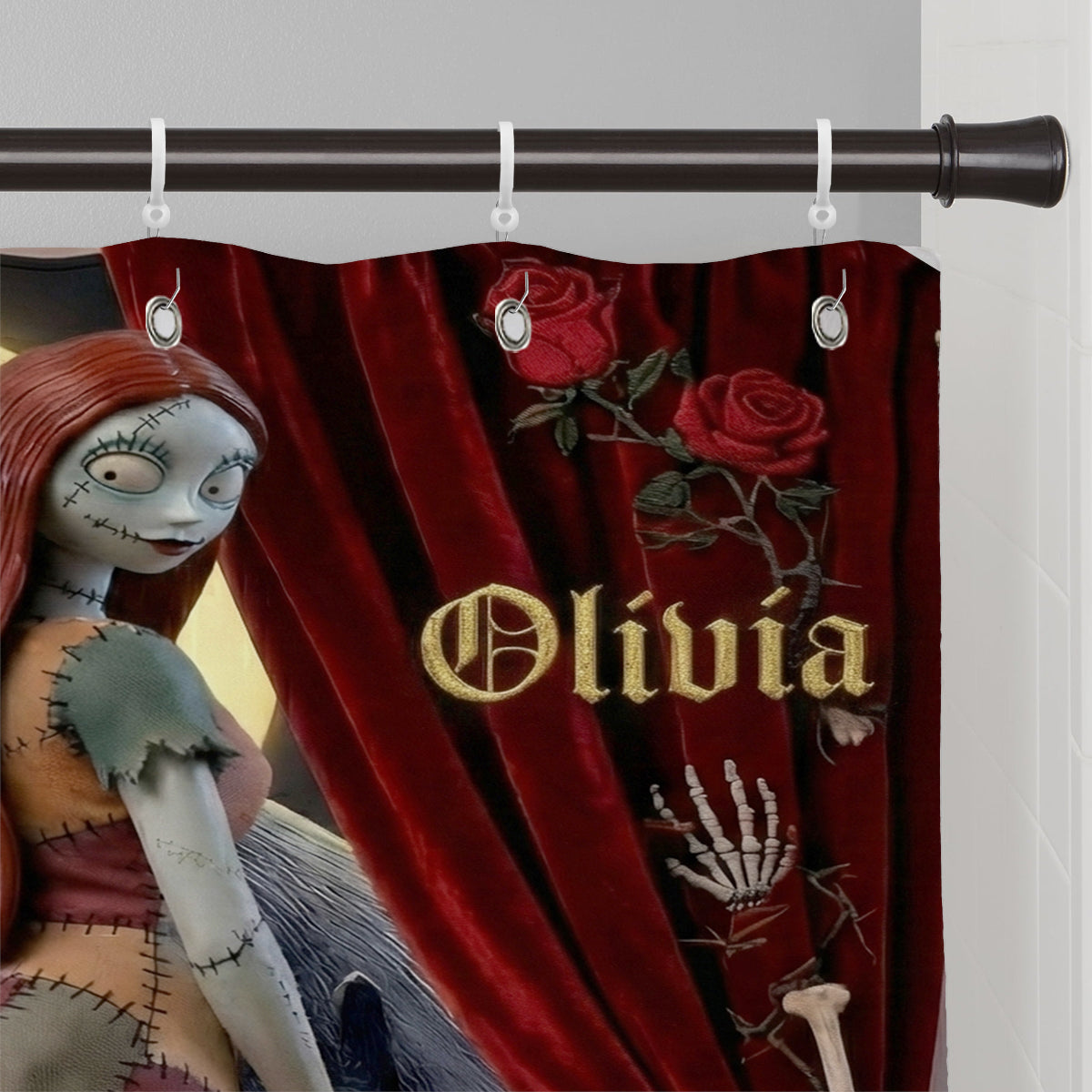 Personalized Nightmare Blackout Curtains Custom Name Set Window Curtains GradoCreations