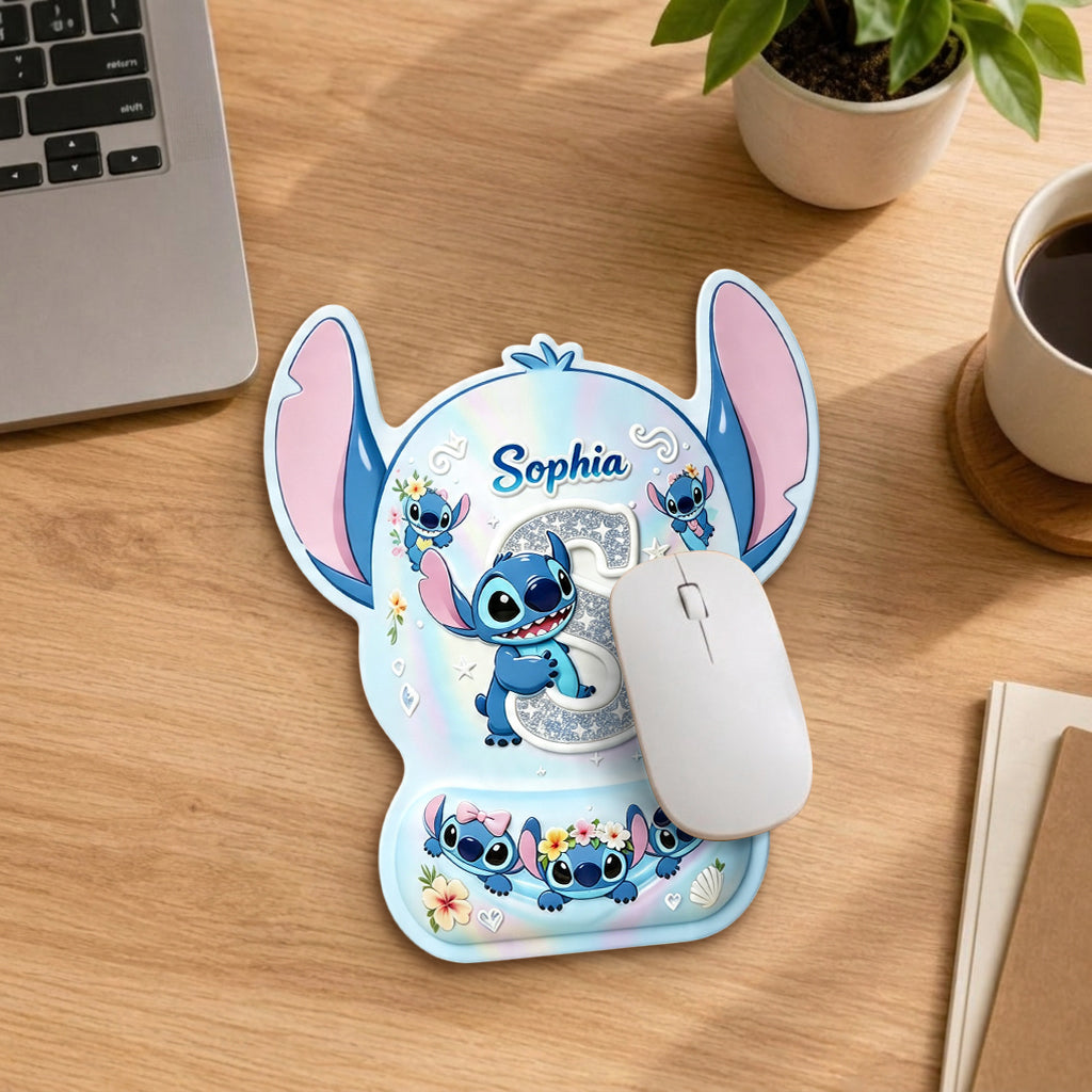 Custom Shape Mouse Pad with Cute Blue Alien Design | Personalized Gift Mouse Pad Custom Shape GradoCreations