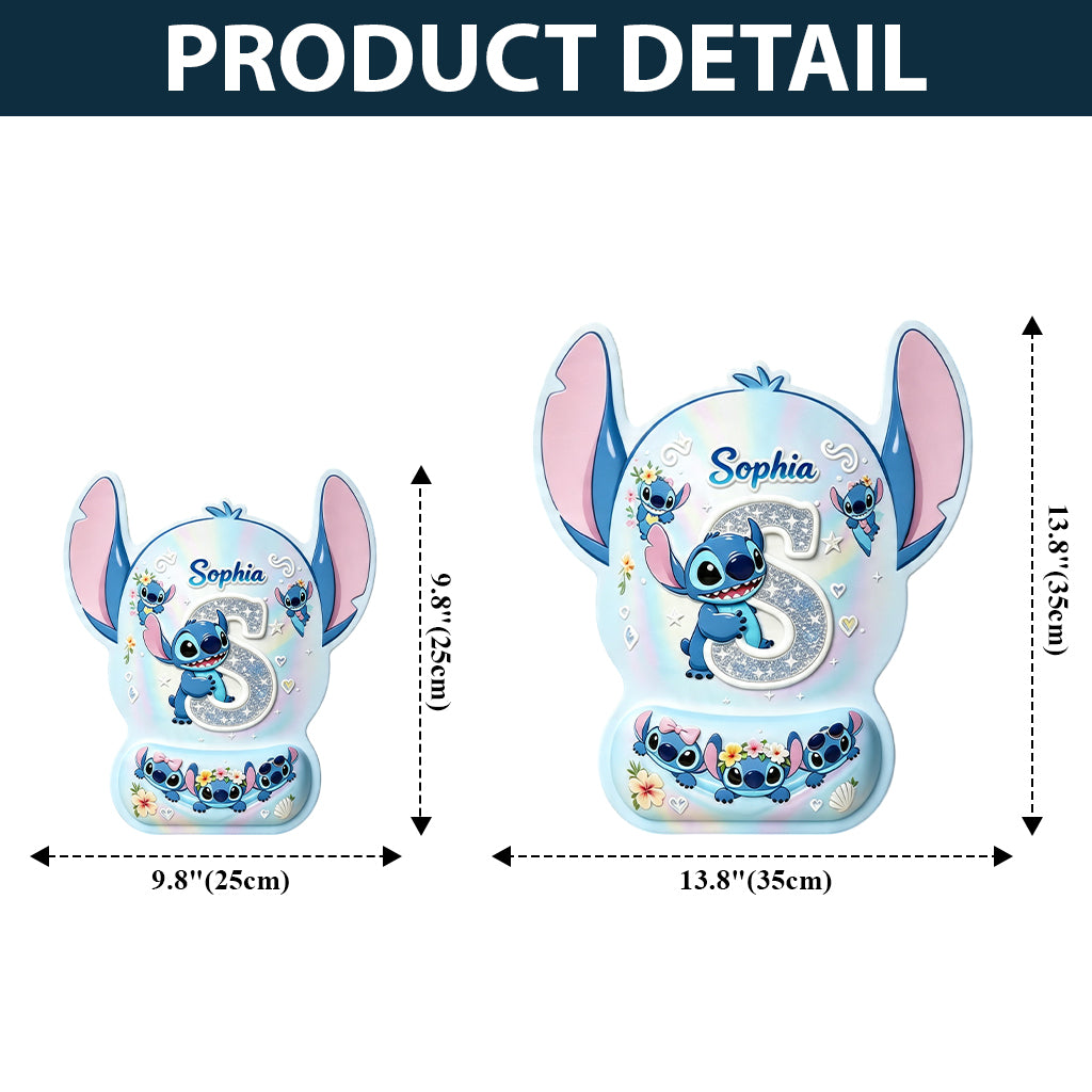 Custom Shape Mouse Pad with Cute Blue Alien Design | Personalized Gift Mouse Pad Custom Shape GradoCreations