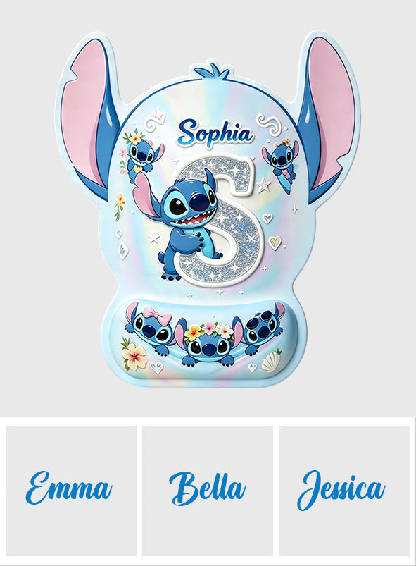 Custom Shape Mouse Pad with Cute Blue Alien Design | Personalized Gift Mouse Pad Custom Shape GradoCreations