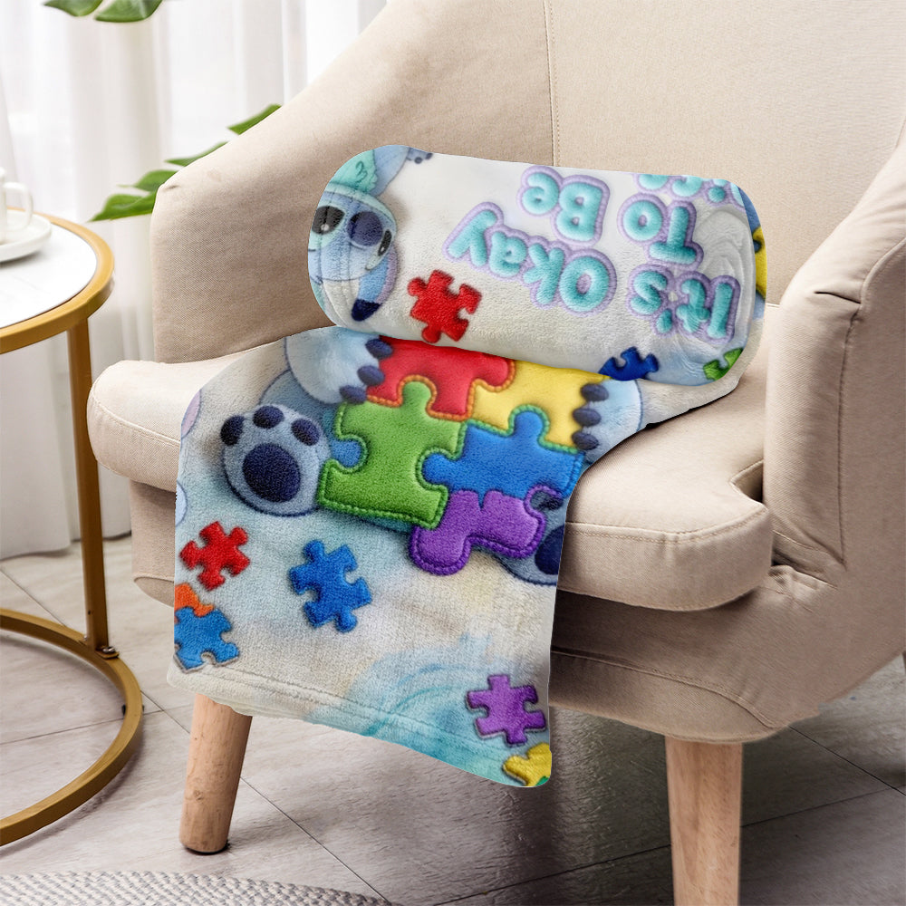 Personalized Autism Awareness Blanket Soft Flannel Gift for Kids Blanket GradoCreations