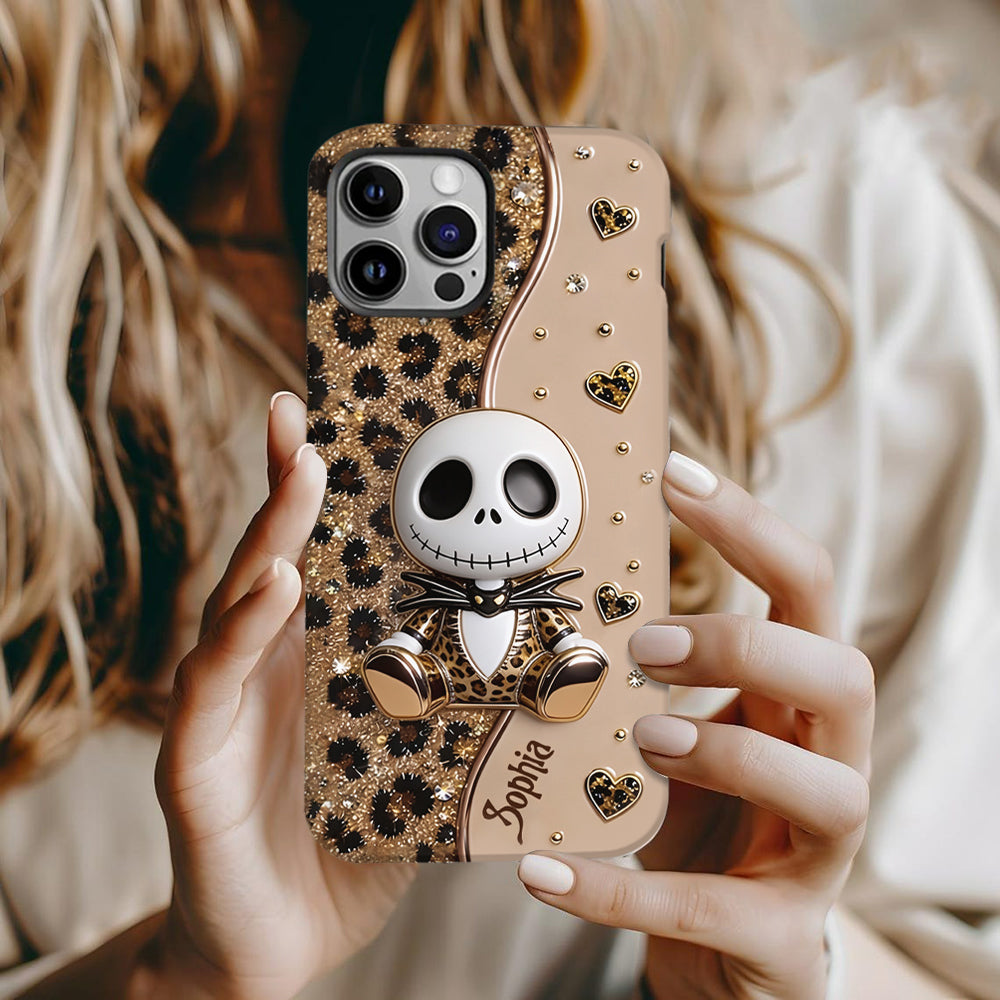 Personalized Leopard Spooky Vibes Phone Case Gift for Her Phone Case GradoCreations