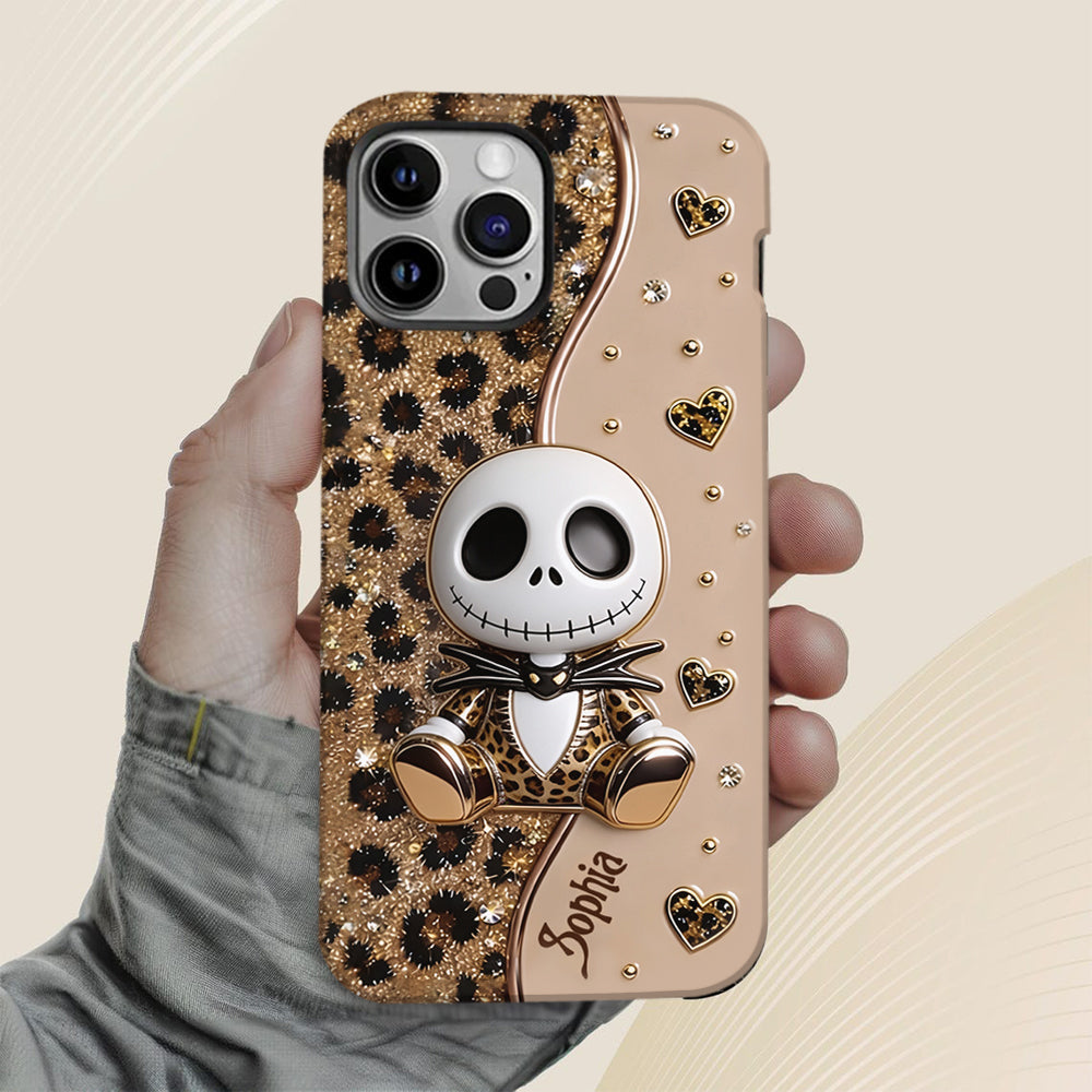 Personalized Leopard Spooky Vibes Phone Case Gift for Her Phone Case GradoCreations