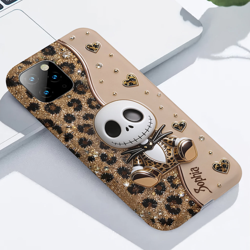 Personalized Leopard Spooky Vibes Phone Case Gift for Her Phone Case GradoCreations