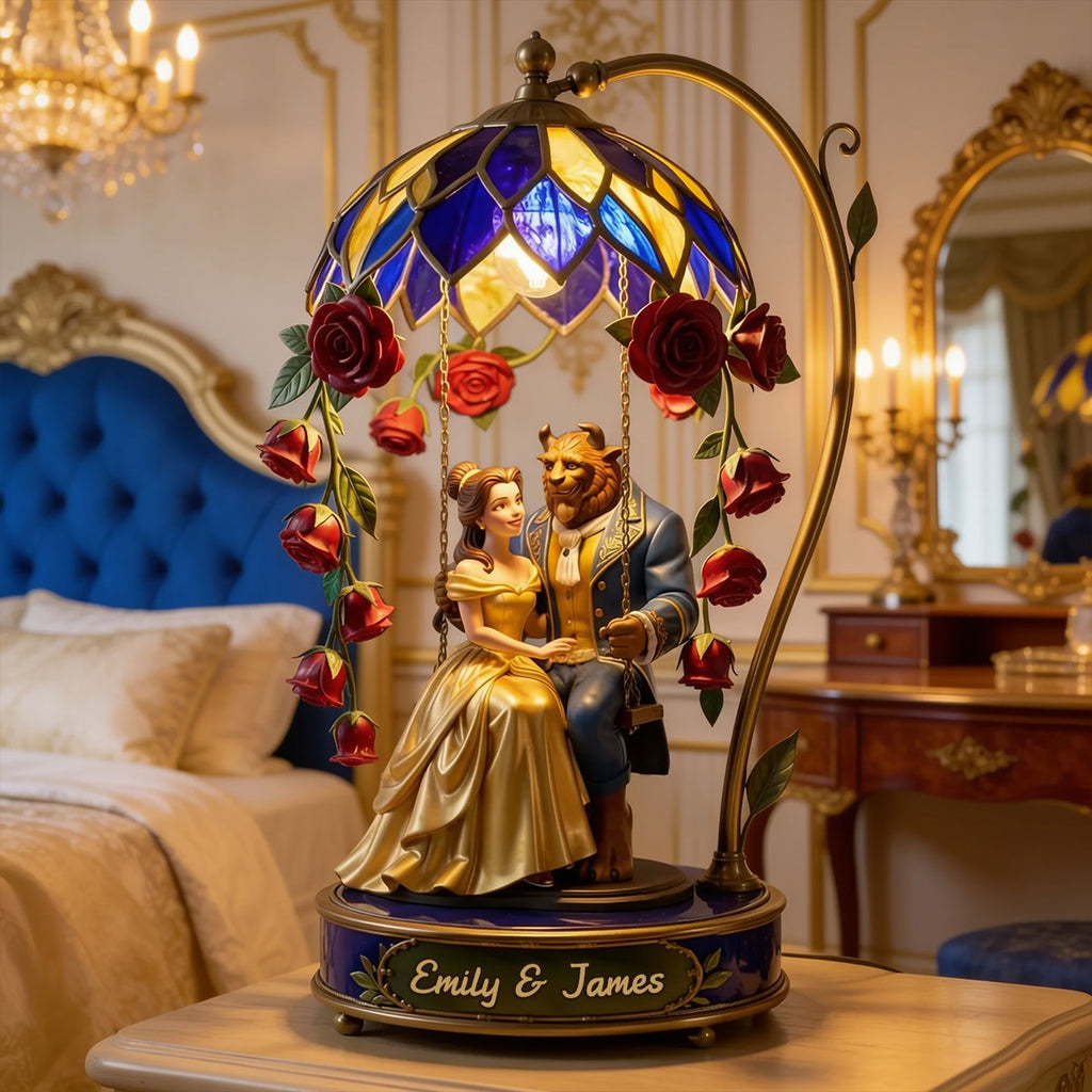 Personalized Beauty And The Beast Acrylic LED Night Light Gift Acrylic LED Night Light GradoCreations