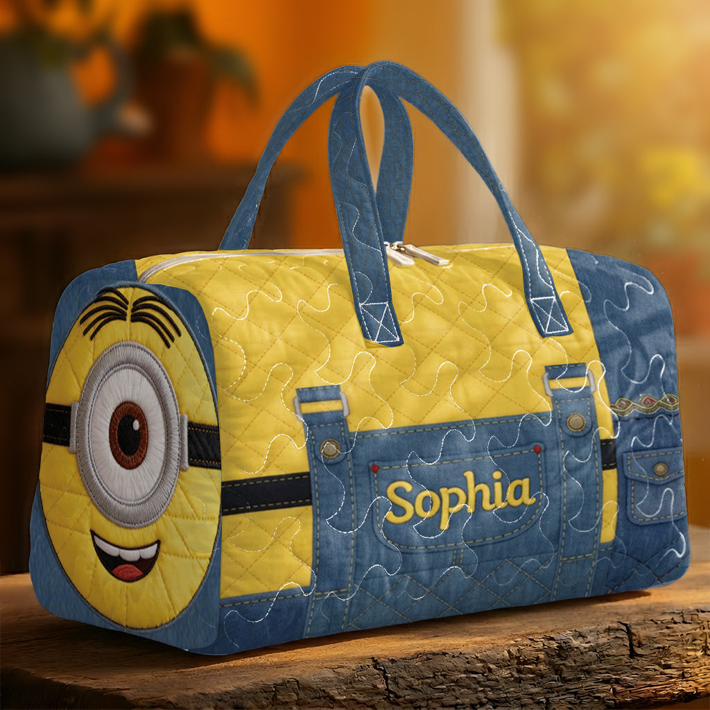 Personalized Big Eye Yellow Monster Duffle Bag for Kids - Fun Movie Gift