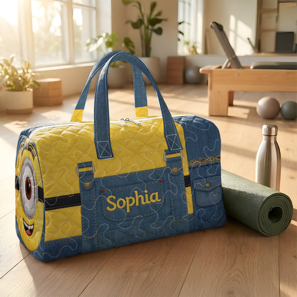 Personalized Big Eye Yellow Monster Duffle Bag for Kids - Fun Movie Gift