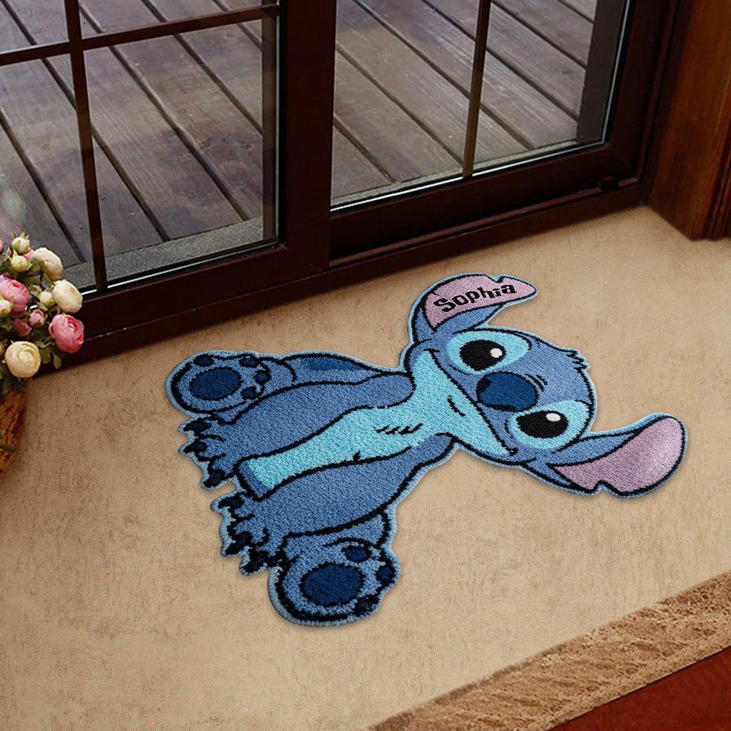 Personalized Blue Alien Tufted Rug Custom Family Gift for Kids Tufted Rug GradoCreations