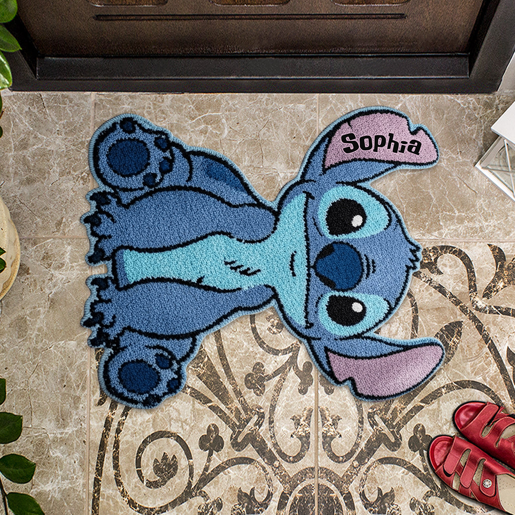 Personalized Blue Alien Tufted Rug Custom Family Gift for Kids Tufted Rug GradoCreations