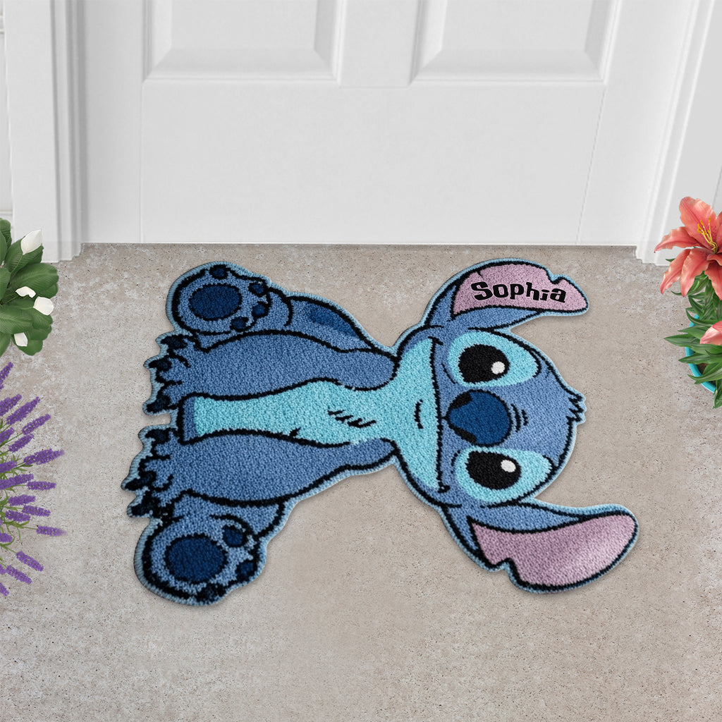 Personalized Blue Alien Tufted Rug Custom Family Gift for Kids Tufted Rug GradoCreations