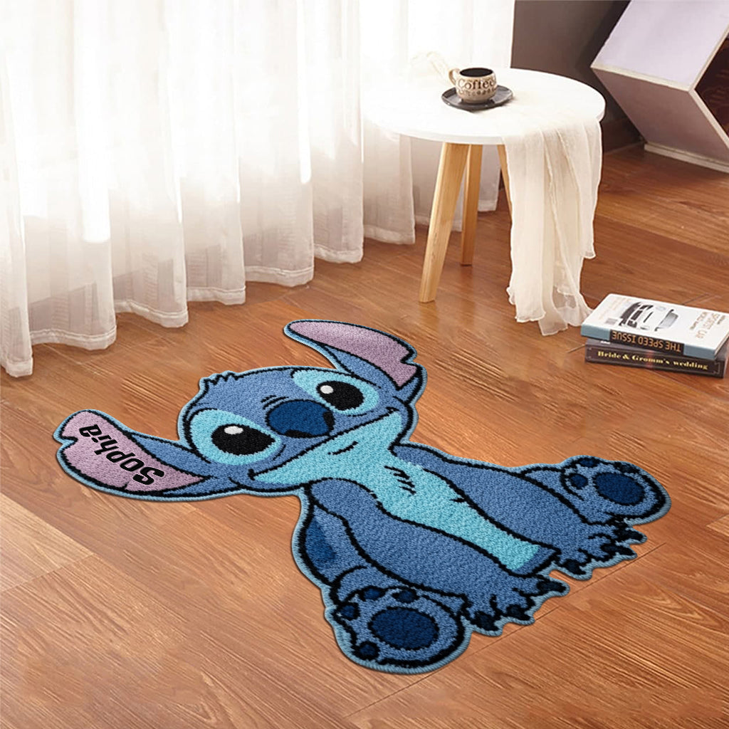 Personalized Blue Alien Tufted Rug Custom Family Gift for Kids Tufted Rug GradoCreations