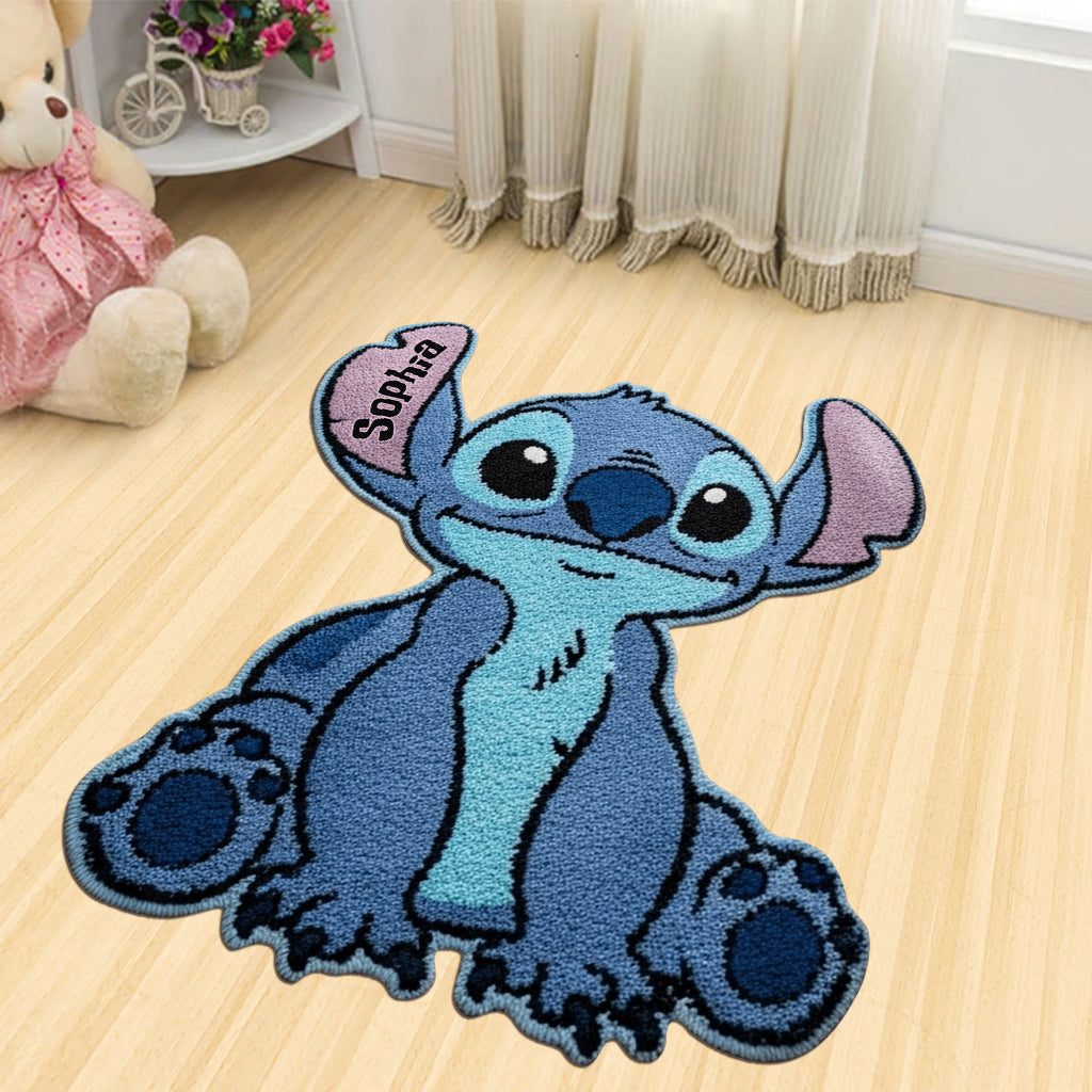 Personalized Blue Alien Tufted Rug Custom Family Gift for Kids Tufted Rug GradoCreations