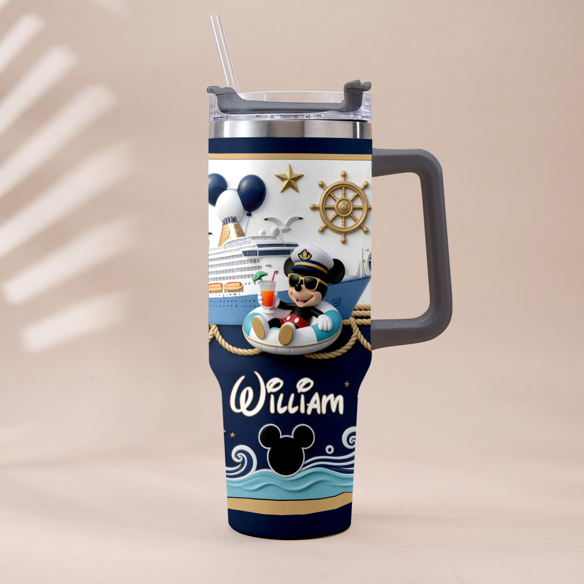Personalized Disney Cruise Tumbler with Plush Charm Gift Tumbler With Plush Charm GradoCreations