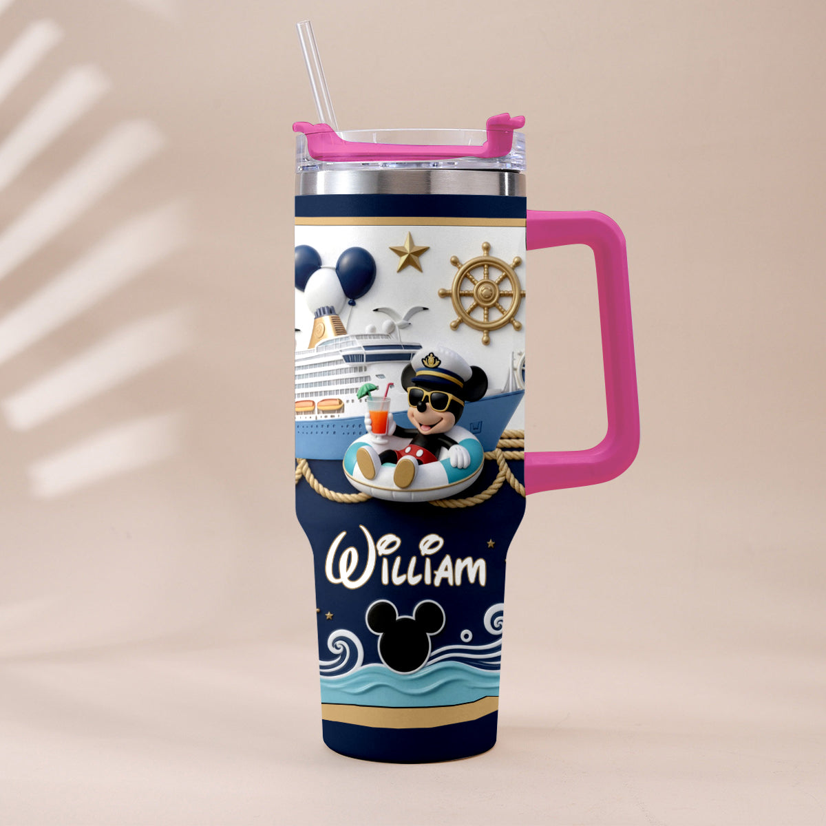 Personalized Disney Cruise Tumbler with Plush Charm Gift Tumbler With Plush Charm GradoCreations