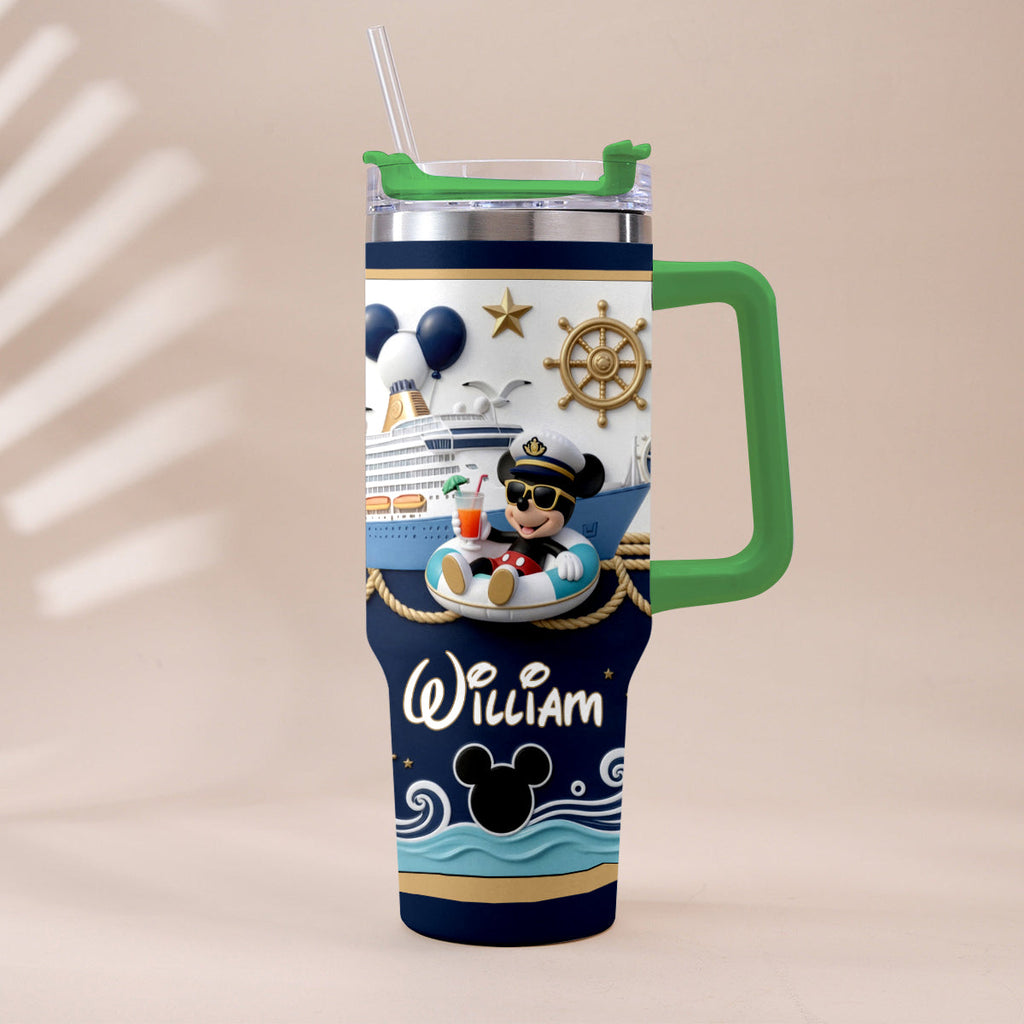 Personalized Disney Cruise Tumbler with Plush Charm Gift Tumbler With Plush Charm GradoCreations
