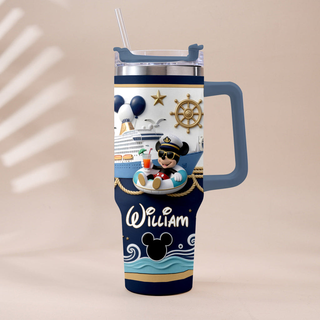 Personalized Disney Cruise Tumbler with Plush Charm Gift Tumbler With Plush Charm GradoCreations