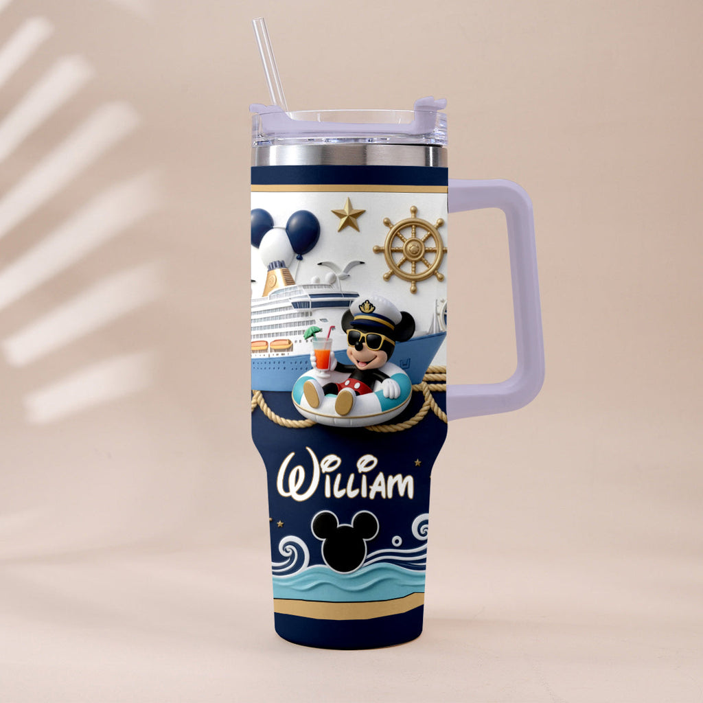 Personalized Disney Cruise Tumbler with Plush Charm Gift Tumbler With Plush Charm GradoCreations