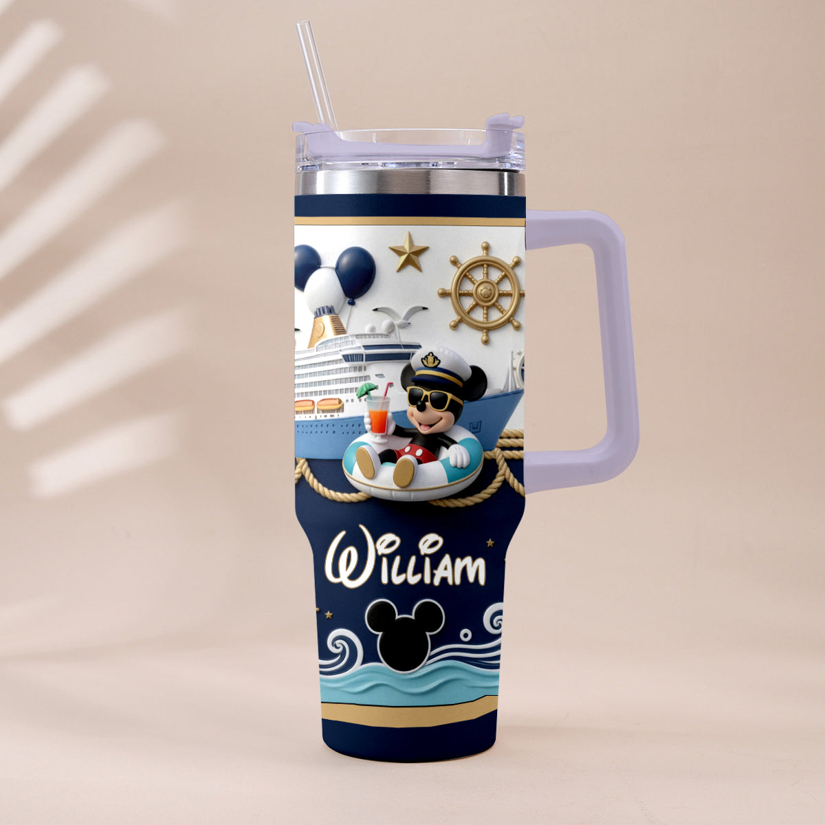 Personalized Disney Cruise Tumbler with Plush Charm Gift Tumbler With Plush Charm GradoCreations