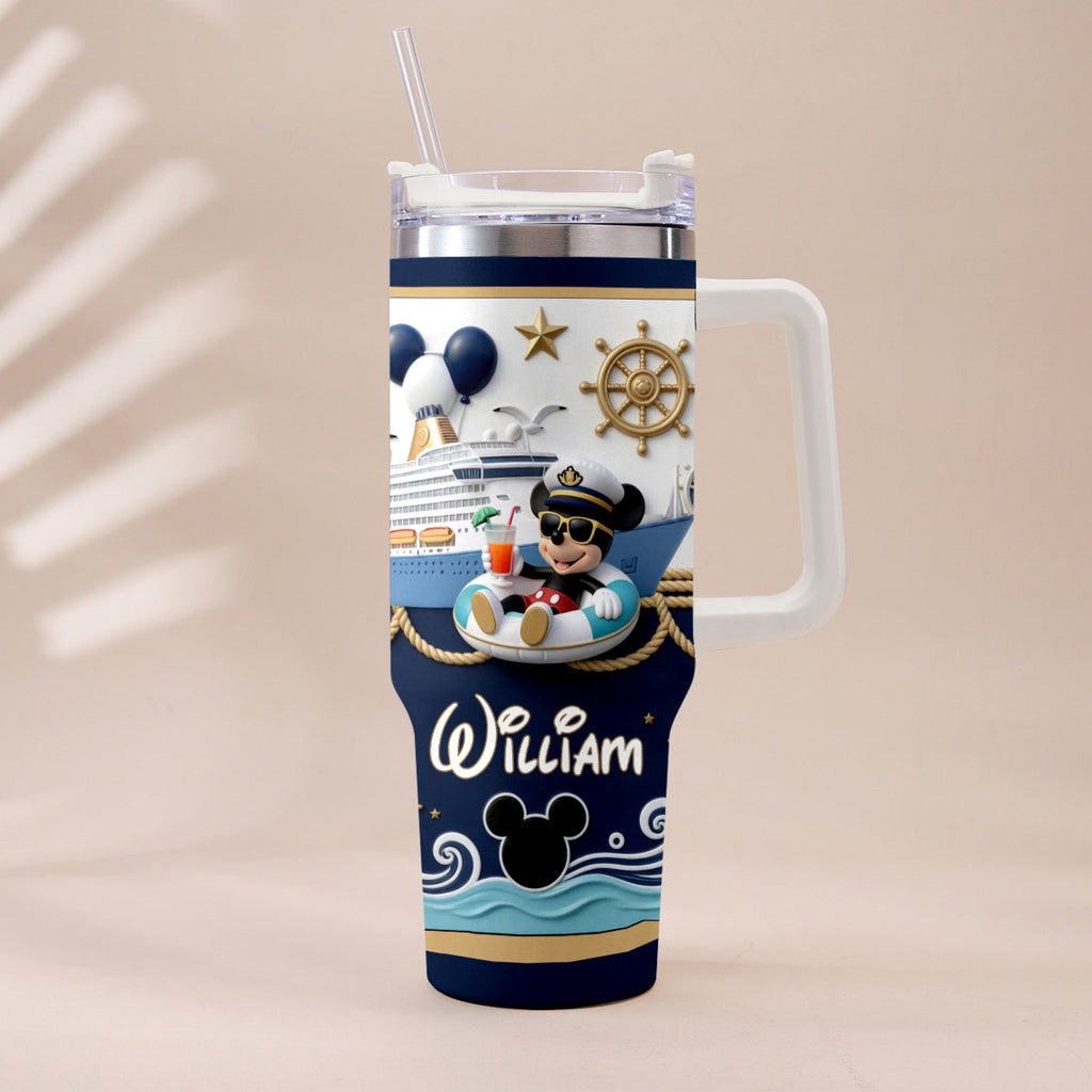 Personalized Disney Cruise Tumbler with Plush Charm Gift Tumbler With Plush Charm GradoCreations