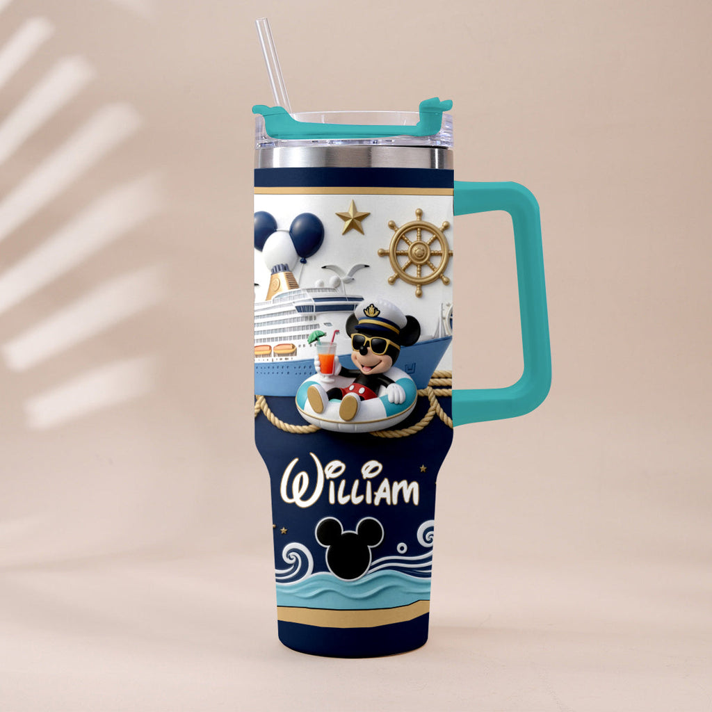 Personalized Disney Cruise Tumbler with Plush Charm Gift Tumbler With Plush Charm GradoCreations