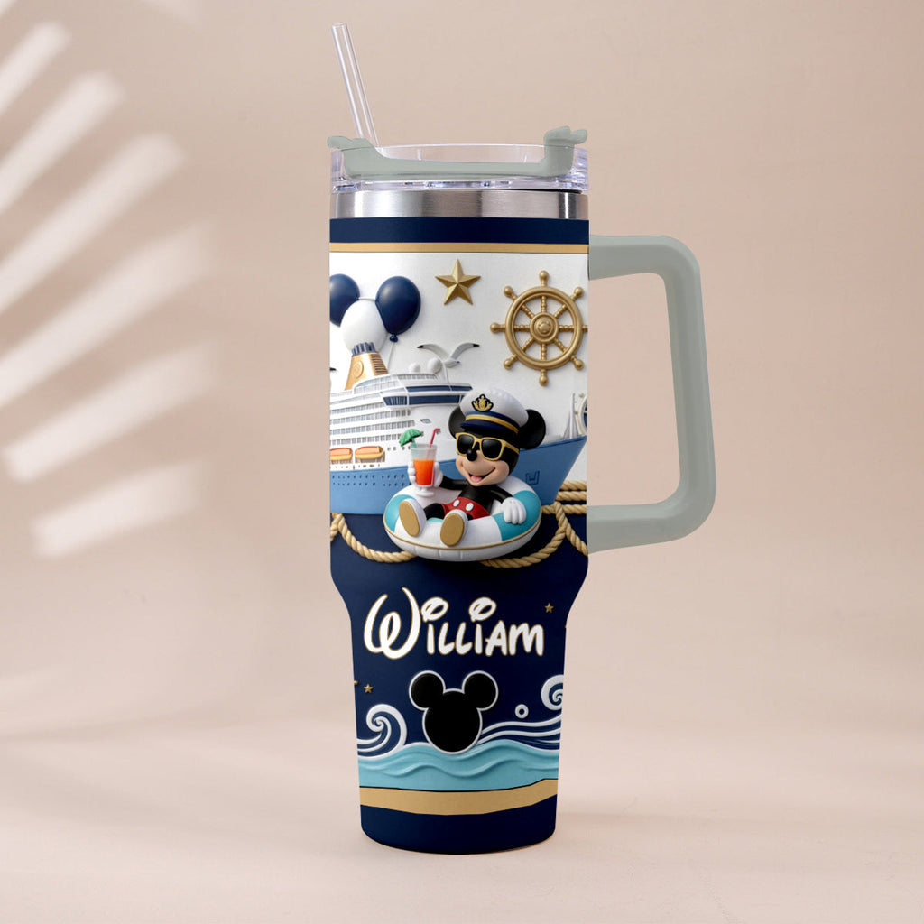 Personalized Disney Cruise Tumbler with Plush Charm Gift Tumbler With Plush Charm GradoCreations