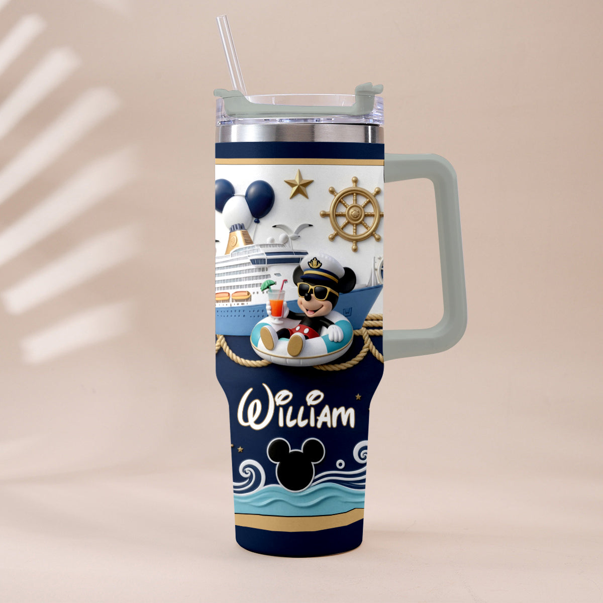 Personalized Disney Cruise Tumbler with Plush Charm Gift Tumbler With Plush Charm GradoCreations
