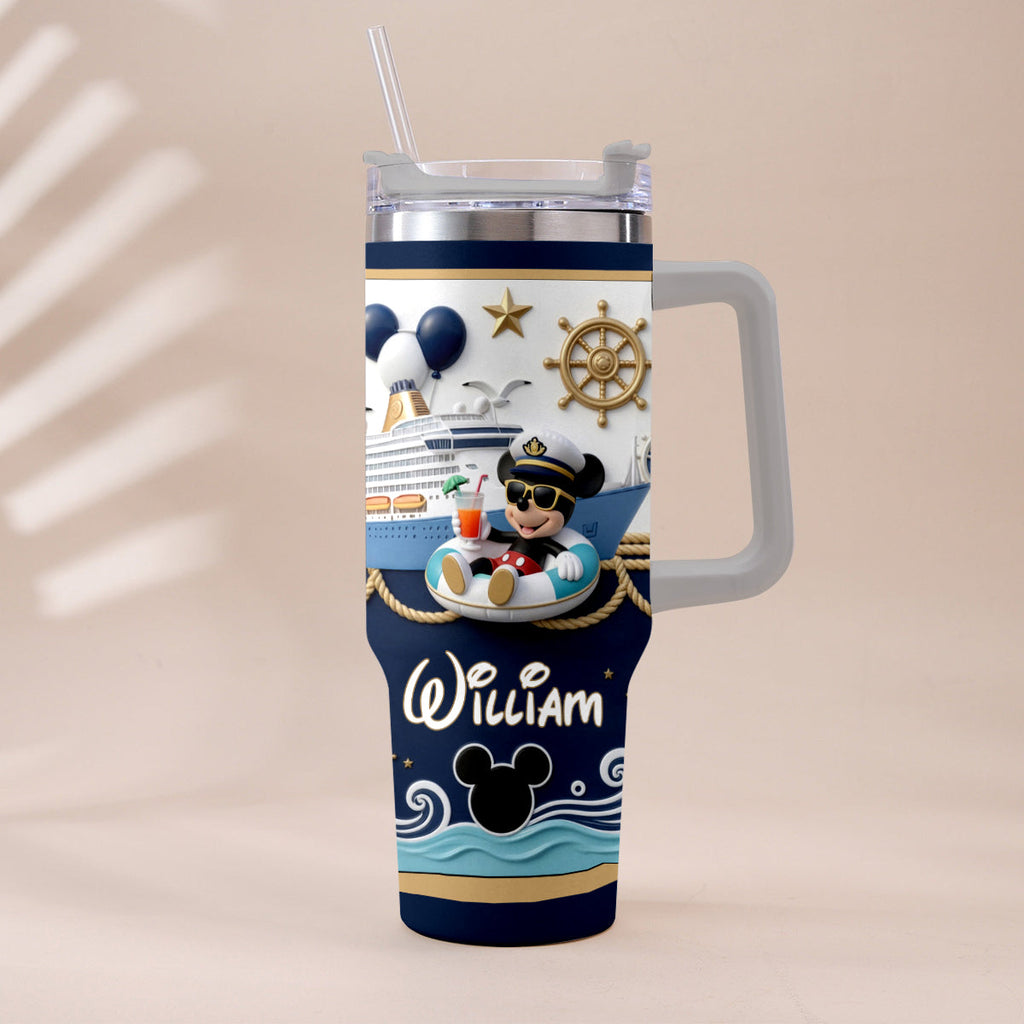 Personalized Disney Cruise Tumbler with Plush Charm Gift Tumbler With Plush Charm GradoCreations