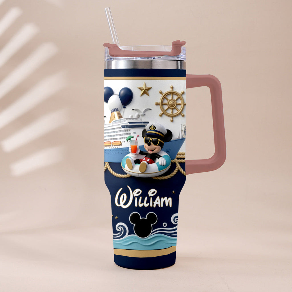 Personalized Disney Cruise Tumbler with Plush Charm Gift Tumbler With Plush Charm GradoCreations