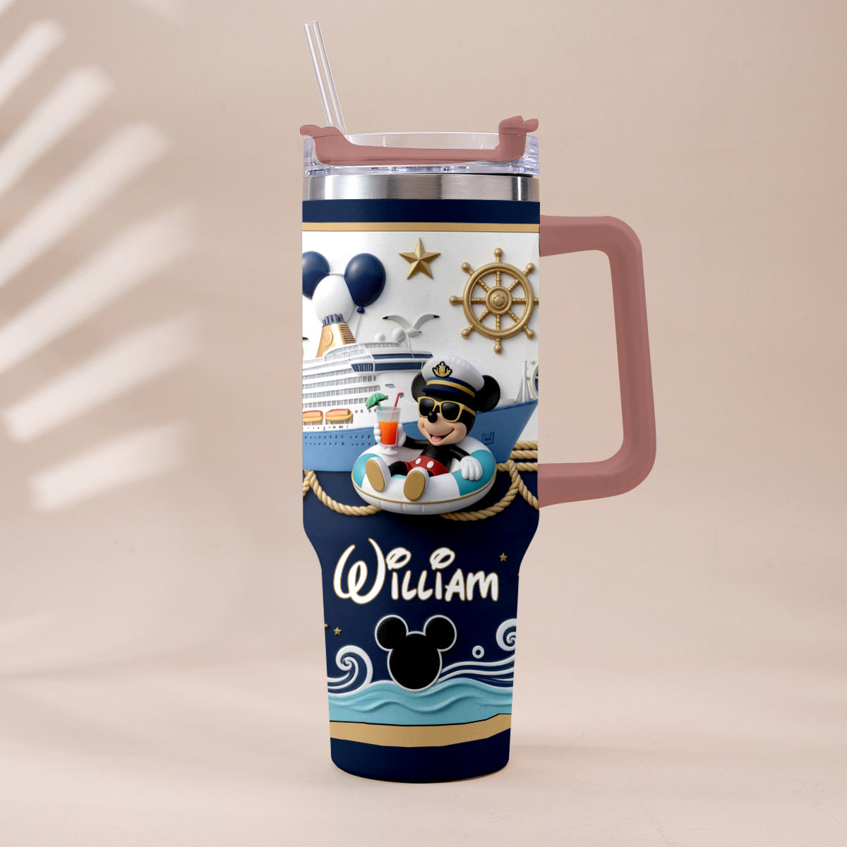 Personalized Disney Cruise Tumbler with Plush Charm Gift Tumbler With Plush Charm GradoCreations