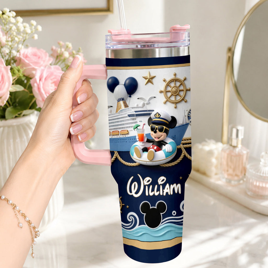 Personalized Disney Cruise Tumbler with Plush Charm Gift Tumbler With Plush Charm GradoCreations